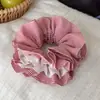 Goma para el pelo de cuadros de rejilla doble francesa para mujer, tamaño grande, Cuerda para el pelo de anillo grande estilo ballet con encaje, Absolutamente hermosa, Fresca y pequeña, Accesorio para el pelo con banda elástica