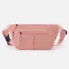 Riñonera Lisa Sencilla para Mujer, Bolso Cruzado Versátil para el Pecho, Bolsa Grande de Gran Capacidad para Teléfono Deportivo de Exterior