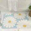 Alfombrilla de Pie Absorbente para Puerta de Baño, Alfombrilla de Suelo Doméstica para Entrada de Baño, Flores Pequeñas Frescas, Imitación de Cachemira, Cómoda