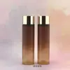 Frasco de vidro redondo reto para produto de skincare de 200ml, frasco de toner com tampa de rosca e batoque interno, frasco secundário de embalagem de vidro cosmético