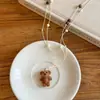 Collar colgante de oso de peluche Maillard para mujer, diseño de nicho, cadena de suéter de perrito, accesorios colgantes para el cuello de estilo largo de otoño e invierno