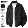 Nueva chaqueta de cuero estilo béisbol, material PU, otoño/invierno, retro americano, moderna, casual, corte holgado, versátil, cuello alto, abrigo de cuero para hombre