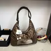 Bolsa de Plumas Feminina Nova Moda Versátil Alta Qualidade Outono Inverno Bolsa de Algodão Nicho Coreano Ins Bolsa de Ombro Único Transversal