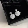 Aretes de Hortensia de Hada Estilo Francés para Mujer, Perlas Elegantes y Sencillas, Aretes de Flor Tridimensionales de Diseño Exclusivo al por Mayor