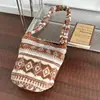 Bolsa Saco Pelúcia Estampa Leopardo Retrô Outono/Inverno 2025 Bolsa Tiracolo de Grande Capacidade Bolsa de Ombro Casual Lona para Estudantes