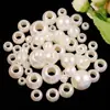 Cuentas de ABS de Alto Brillo con Agujero Grande Plástico Blanco Leche Poroso Cuentas Sueltas DIY Ropa Tocado Collar Accesorios de Joyería Cuentas Sueltas