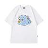 Camiseta de Manga Corta Transfronteriza para Hombre con Dibujo Animado Jerry Tom Cat Top Holgada de Media Manga High Street Hip-hop Camiseta para Parejas
