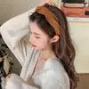 Diadema Retro Francesa Femenina Trenzado Empalmado Paquete de Cabello a Cuadros Diadema de Presión para el Cabello Popular 2024 Nuevo Pasador Adorno para el Cabello