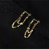 Brincos de Design de Corrente Simples de Nicho Transfronteiriços Brincos de Franja Dupla Camada Frontal e Traseira Brincos Elegantes Versáteis