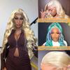 Peluca de Encaje Frontal Encaje AliExpress Venta Caliente Cabello Largo Rizado Encaje Rubio Claro Onda Grande Frontal Fábrica en stock