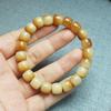 Pulsera de raíz de Bodhi color marrón leche, quema suave de carbón, para dedo redondo, corte recto, para hombres y mujeres, rosario Wenwan, venta al por mayor de fábrica