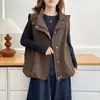 Especial2026 Otoño Nuevo Estilo Coreano Simple Elegante Chaleco de Encaje con Cuello Alto Chaqueta sin Mangas en Capas para Mujer 0906