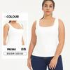 Camiseta de yoga transpirable para mujer, nueva camiseta suave con cuello en U, sin mangas, de doble capa, muy elástica, adelgazante, chaleco deportivo ajustado de alta elasticidad.