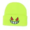 Chapéu de Tricô Personalizado Estilo Coreano Desenho Diabinho Sorridente Chapéu Quente Versátil para Adultos Chapéu à Prova de Vento para Viagem ao Ar Livre Venda por Atacado