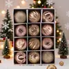 Venda Direta de Fábrica 6cm 12 Peças Caixa de Presente Bola de Natal Conjunto de Pintura Decorações de Natal Decoração de Natal