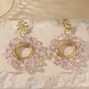 Brincos de Flor de Cristal Novos para Outono e Inverno, Luxo Acessível e Sensação de Alta Qualidade, Brincos Tecidos à Mão, Brincos Elegantes da Moda Europeia e Americana para Mulheres