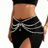 Corrente de Cintura com Pingente de Concha para Férias na Praia Transfronteiriça Europeia e Americana Corrente Corporal Sexy de Pérola e Vieiras para Bikini Feminino