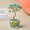 Enfeite Árvore da Fortuna de Cristal para Decoração de Mesa de Casa e Escritório, Pote de Vidro com Cristais, Presente Árvore da Fortuna