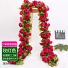Rosa Artificial Flor Falsa Guirlanda Pendurada na Parede Enrolada em Tubos de Água de Ar Condicionado para Bloquear e Decorar Teto da Sala de Estar Plantas de Plástico