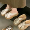 Novas mules casuais abertas na frente com tiras cruzadas para o verão, para usar ao ar livre, para mulheres