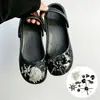 Accesorios para zapatos Croc, piezas para armar tú mismo, flores metálicas tridimensionales de lujo ligero con diamantes y perlas, hebillas de zapato desmontables, decoración de superficie de zapato