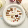 Etiqueta de Couro de Microfibra Desenho Animado, Etiqueta de Couro Estampada, Patch para Roupa, Etiqueta de Couro para Roupa de Boneca Pet DIY, Etiqueta de Urso com Rosto Sorridente