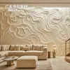 GRG pared de relieve flexible irregular aerodinámica estilo crema francesa sala de estar pared completa tablero de fondo con textura de patrón de agua hecho a medida