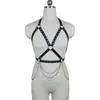 Acessório de Moda Sexy Tendência com Tiras de Couro Arnês Feminino Roupa de Restrição para Performance em Boate Equipamento de Restrição para Adultos