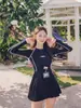 2026 Novo Modelo Japonês e Coreano Estilo Peça Única Feminino Praia Proteção Solar Manga Longa Roupa de Banho para Comércio Transfronteiriço, Atacado em Estoque
