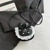 Lindo bolso de hombro estilo coreano, bolso cruzado estilo princesa con lazo de encaje de lunares mini, nueva tendencia de otoño 2026 para mujer