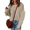 Suéter de punto con cuello redondo y borlas romboidales sueltas de estilo europeo y americano para otoño e invierno para mujer de Amazon.