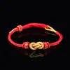 Pulsera de Hilo Rojo para Hombres y Mujeres en el Año del Caballo, Buena Suerte y Seguridad, Nudo de Amor Eterno, Cuerda Tejida al por Mayor Cuerda Hecha a Mano para DIY