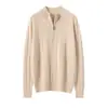 Outono e Inverno Novo Tricô de Caxemira Tricô Feminino Gola Alta com Zíper Metade Tricô Solto de Lã Tricô Espesso para Usar por Baixo Top