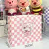 Bolsa de Regalo de Oso Mantequilla de Tela Vaquera Dibujada a Mano Bolsa de Almacenamiento de Papel Kraft Engrosada de Gran Capacidad Bolsa Tote Esencial para Regalo