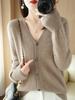 Ropa de Punto Otoñal Transfronteriza para Mujer Chaqueta de Punto de Manga Larga Talla Grande Cárdigan de Punto Superior Ropa Otoño e Invierno 2025 Delgado