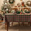 Mantel Decorativo Navideño Clásico del Joker Cuadros Búfalo Blanco y Negro Mantel de Comedor Rojo Mantel Rectangular Fábrica