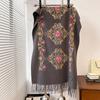Outono e inverno novo estilo étnico cashmere cachecol feminino quente estilo nacional vintage bordado viagem exterior xale grosso
