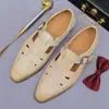 [Preventa, No disponible] Zapatos Retro de Cuero Estilo Chino para Hombre, Piel Genuina, Piel de Vaca, Hebilla, Diseño Hueco, Zapatos de Negocios, Trabajo, Casual