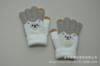 Guantes de invierno cálidos y lindos con bordado de oso para niños de 4 a 11 años, guantes de punto jacquard de imitación de lana de visón al por mayor