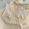 Pantaletas de encaje de lujo ligero de algodón puro de cintura alta para mujer, sin costuras, 10A, con fuelle de algodón extendido antibacteriano, bóxers con control de abdomen para mujer