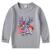 2026 Nova Camiseta Infantil de Primavera e Outono Gola Redonda Desenho Animado Manga Longa Camiseta Básica Conjunto para Meninos e Meninas Camiseta de Algodão