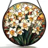 Flor de Narciso de Cristal Colgante de Vidrio de Color Adorno de Vidrio para Colgar en Casa Decoración de Ventana Atrapasoles para Jardín