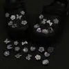 Lazo de gatito, estrella de cinco puntas, bonita decoración para zapatos, hebilla decorativa a cuadros retro, hebilla tridimensional de dibujos animados para zuecos, DIY