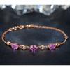 Pulsera Elegante de Gema Rosa Europea y Americana Pulsera Elegante de Cristal Rosa Coreana Pulsera de Personalidad para Mujer de Lujo Bajo Vintage Joyería