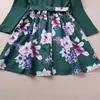 Vestido Casual de Moda para Niñas de Manga Larga con Costillas y Parches Florales Estilo Coreano Vestido Transfronterizo para Niños