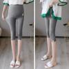 Calça de Grávida Verão Tamanho Grande Leggings para Grávidas Cintura Alta Finas Calças Capri Gatinho Modelagem Justa Elástica Calças Abdominais para Grávidas