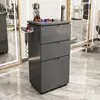 Gabinete de Herramientas para Salón de Belleza Mesa Espejo para Salón de Peluquería Gabinete con Cajones Gabinete de Almacenamiento de Madera para Cortar el Cabello Gabinete de Trabajo para Barbería