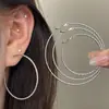 Pendientes de Aro Lisos Minimalistas de Textura Metálica Estilo Coreano para Uso Diario, Pendientes de Aro Metálicos Básicos Versátiles