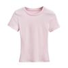 YPFF moda feminina corrida esportes gola redonda manga curta T-shirt verão novo vento puro slim stretch curto top