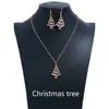 Transfronteiriço Novo Conjunto de Joias Fofo com 3 Peças: Brincos e Colar Moda Papai Noel/Árvore de Natal/Boneco de Neve